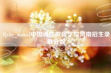 平顶山中国消防救援学院河南招生录取分数