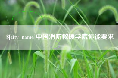 平顶山中国消防救援学院体能要求