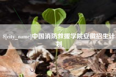 平顶山中国消防救援学院安徽招生计划