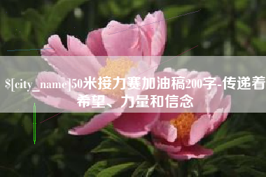 平顶山50米接力赛加油稿200字-传递着希望、力量和信念