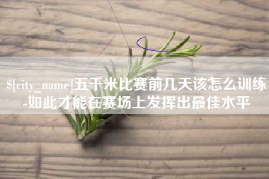 平顶山五千米比赛前几天该怎么训练-如此才能在赛场上发挥出最佳水平