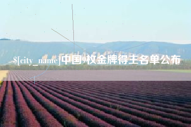 平顶山中国9枚金牌得主名单公布