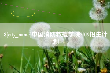 平顶山中国消防救援学院2019招生计划
