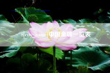 平顶山中国金牌一览表